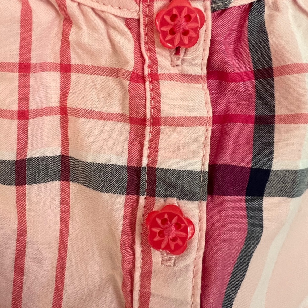 Gymboree Pink and Black Plaid Blouse with‎ Ruffled Hem NWT - Picture 4 of 7